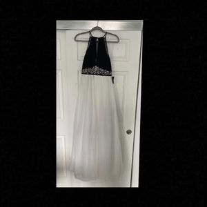 prom long dress black white size 7
